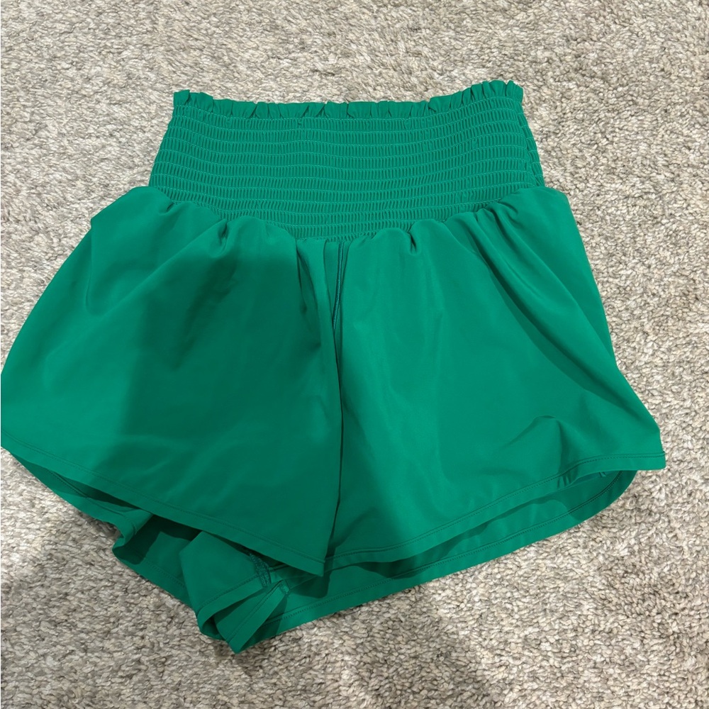 Green offline by aerie shorts.